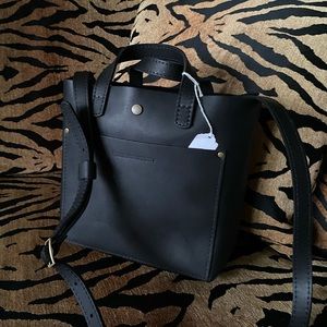 Portland Leather Mini Crossbody Classic in black. Brand new with tags.